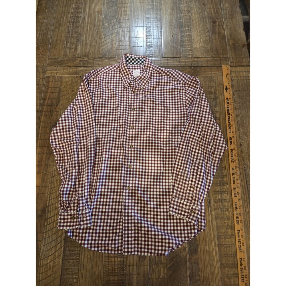 Brooks Brothers Shirt Men's Long Sleeve Button Down Plaid Size L